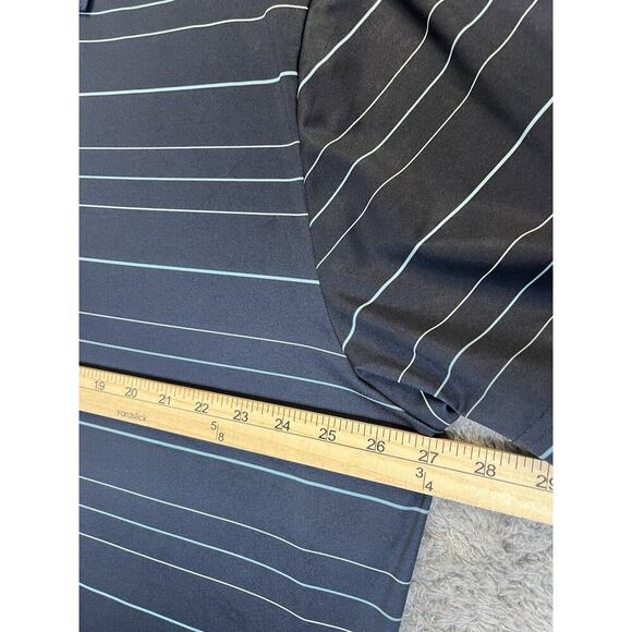 Etonic Polo Shirt Mens 2XL Performance Golf Tennis Short Sleeve Blue Striped EUC - Picture 4 of 8